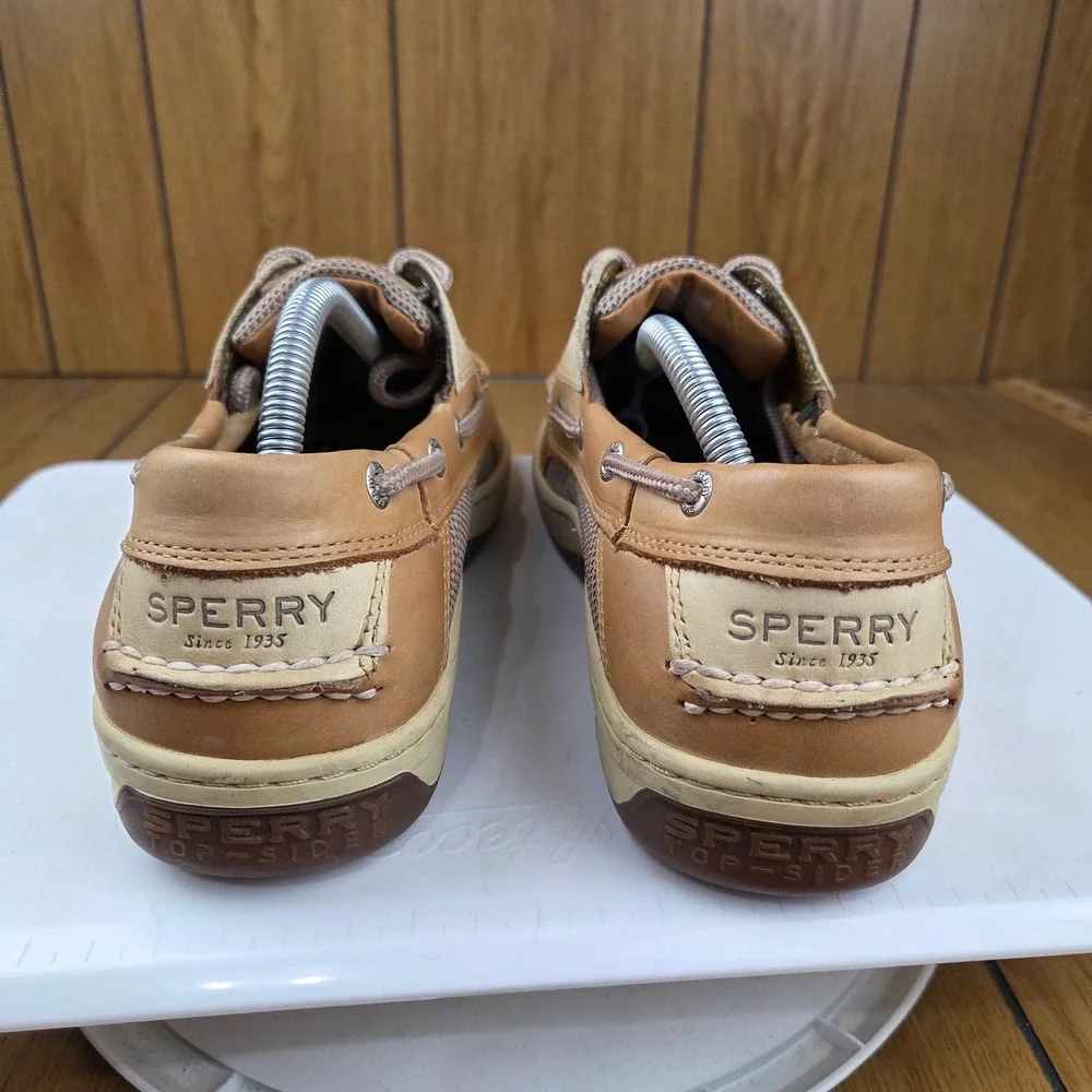 Sperry Top-Sider Mens Billfish 3-Eye Boat Shoes Tan Leather Mesh 0799023 10M